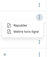 action republication mise hors ligne