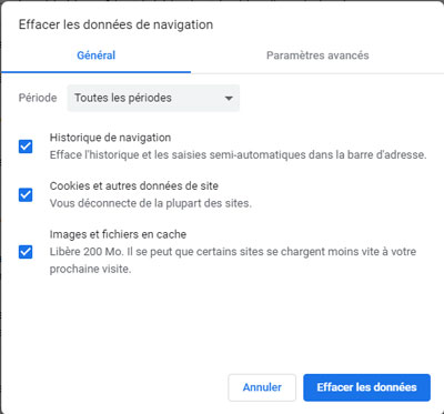 Borrar la caché en Google Chrome