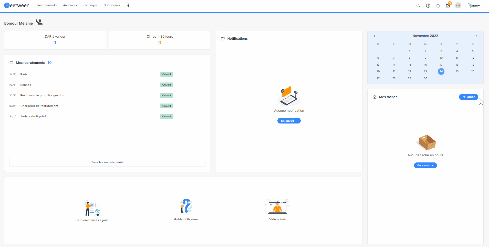 Create a task in the dashboard